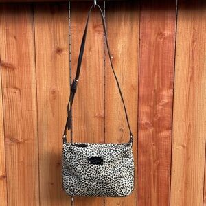 KATE SPADE Sterla Black and Beige Leopard, Polka Dot Shoulder Bag